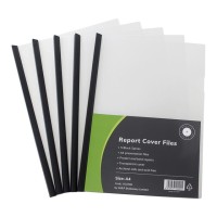 OSC Report Cover Clear A4 Black Spine Pack 5