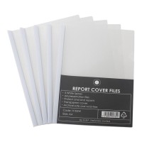 OSC Report Cover Clear A4 White Spine Pack 5