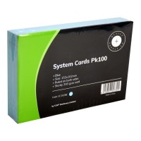 OSC System Cards Ruled 102 x 152mm Blue Pack 100