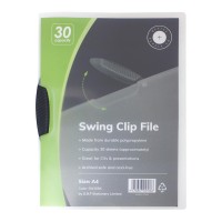 OSC Black Swing Clip Report Cover Holds 30 Sheets A4