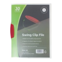 OSC Red Swing Clip Report Cover Holds 30 Sheets A4
