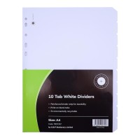 OSC Dividers Cardboard 10 Tab White