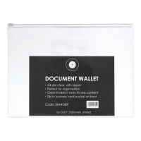 OSC Document Wallet A4 Zip Closure Clear