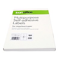 A4 Adhesive Labels Sheet - 4 per page (100 pages) AS-A44100