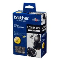 Brother LC38BK Ink Cartridge Twin Pack - Black - Genuine
