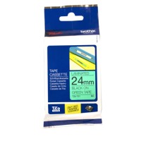 Brother TZE751 24mm Black on Green Laminated Tape - Genuine