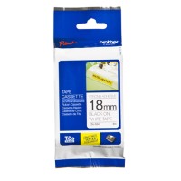 Brother TZES241 18mm Strong Adhesive Black on White Label - Genuine