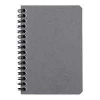 Age Bag Spiral Notebook Pocket Lined Grey