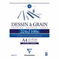 Clairefontaine Drawing Pad Grain A4 224g 20 sheets