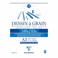 Clairefontaine Drawing Pad Grain A3 180g 30 sheets