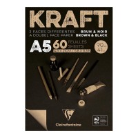 Clairefontaine Kraft Pad Brown Black A5 60 sheet