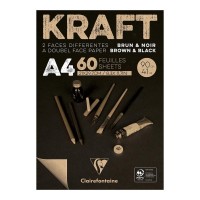 Clairefontaine Kraft Pad Brown Black A4 60 sheet