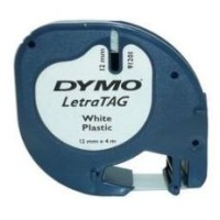 Dymo 91331 Letratag 12mm x 4m White Label Tape - Genuine