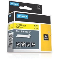 Dymo Rhino Nylon Label 12mm Black on Yellow - Genuine