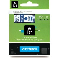 Dymo 12mm x 7m Blue on White D1 Label Tape - Genuine