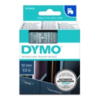 Dymo 45020 12mm x 7m White on Clear D1 Label Tape - Genuine