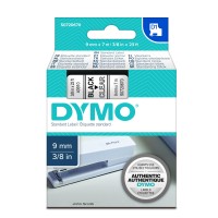 Dymo 40910 9mm x 7m Black on Clear D1 Label Tape - Genuine