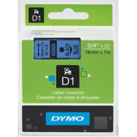 Dymo 19mm x 7m Black on Blue D1 Label Tape - Genuine