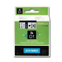 Dymo 24mm x 7m Black on White D1 Label Tape - Genuine