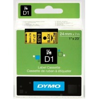 Dymo 24mm x 7m Black on Yellow D1 Label Tape - Genuine