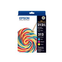 Epson 212 / 212XL Ink C+M+Y 130 Pages + Black 500 Pages - Genuine