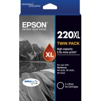 Epson 220XL - C13T294194 Black Ink Twin Pack 2x500 Pages - Genuine