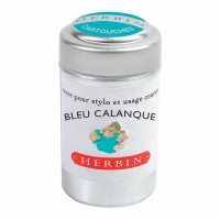 6-Pack Herbin Writing Ink Cartridges Bleu Calanque