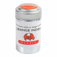 6-Pack Herbin Writing Ink Cartridges Orange Indien
