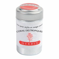 6-Pack Herbin Writing Ink Cartridges Corail des Tropiques