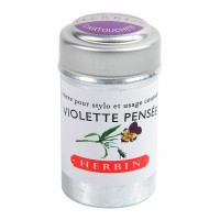6-Pack Herbin Writing Ink Cartridges Violette Pensee