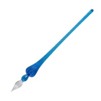 Herbin Round Glass Pen 18cm Navy Blue
