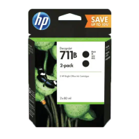HP 711B 80ml Black 3WX02A 2-Pack - Genuine
