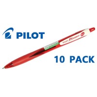 10-Pack Pilot Rexgrip Begreen Medium Red Pen