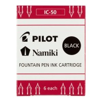 6-Pack Pilot Fountain Pen Ink Cartridge Black (IC-50-B)