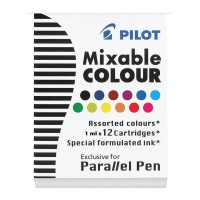 Pilot Parallel Cartridges 12 Pack Assorted Colours (IC-P3-AST)