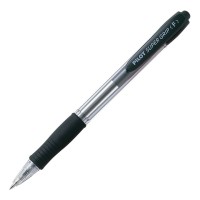 12-Pack Pilot Super Grip Black Retractable Clicker Pen Fine