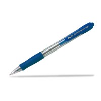 12-Pack Pilot Super Grip Blue Retractable Clicker Pen Med