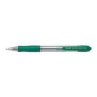 12-Pack Pilot Super Grip Green Retractable Clicker Pen Med