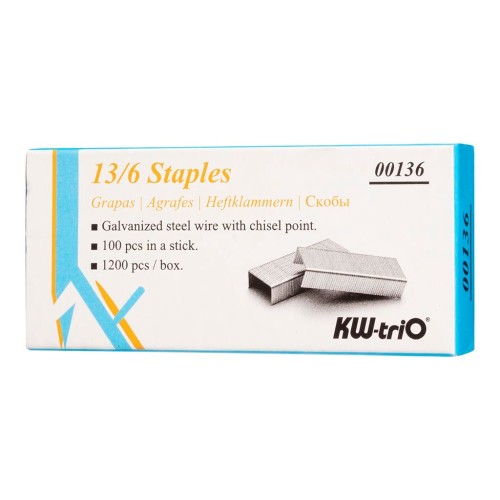 KW-triO Staples 13/6 Box of 1200 KW-triO Staples 13/6 Box of 1200