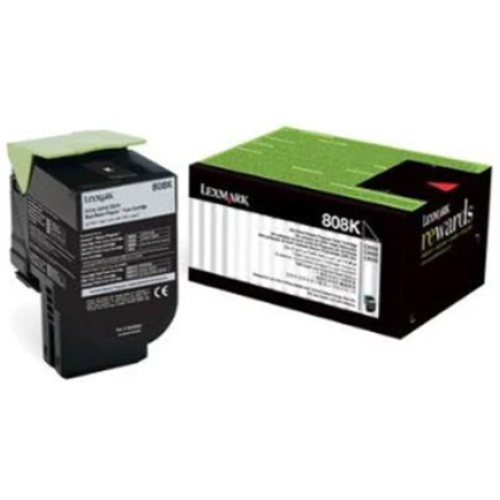 Lexmark 808K Black Toner 1000 pages - Genuine Lexmark 808K Black Toner 1000 pages - Genuine
