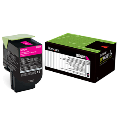 Lexmark 808M Magenta Toner 1,000 pages - Genuine Lexmark 808M Magenta Toner 1,000 pages - Genuine