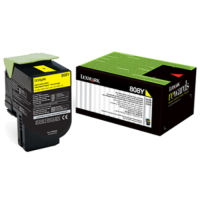 Lexmark 808Y Yellow Toner 1,000 pages - Genuine Lexmark 808Y Yellow Toner 1,000 pages - Genuine