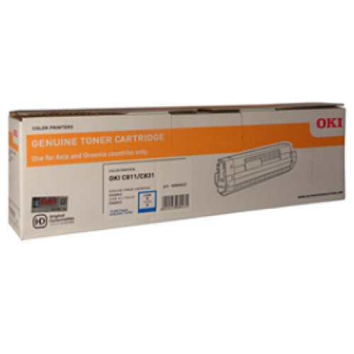Oki 44844527 Cyan Toner C831 10,000 Pages - Genuine Oki 44844527 Cyan Toner C831 10,000 Pages - Genuine