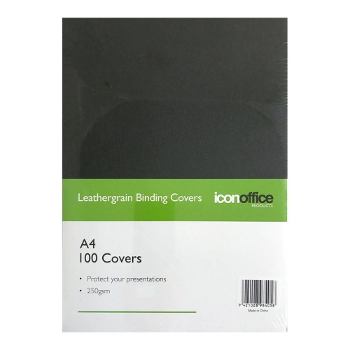 Binding Covers A4 Black 250 gsm - 100 pack Binding Covers A4 Black 250 gsm - 100 pack