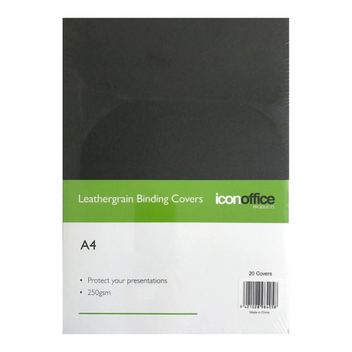20-Pack Binding Covers A4 Black 250 gsm 20-Pack Binding Covers A4 Black 250 gsm