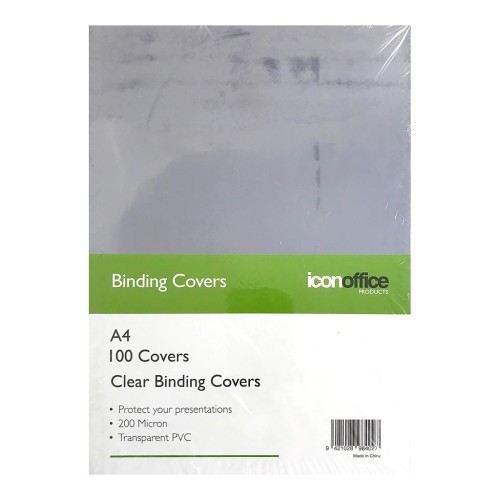 100-Pack Binding Covers Clear 200 Micron A4 100-Pack Binding Covers Clear 200 Micron A4