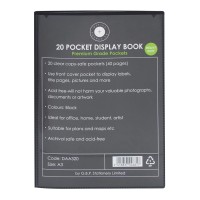 Insert Display Book A3 20 Pocket Black Insert Display Book A3 20 Pocket Black
