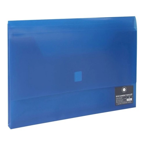 OSC Document Wallet Foolscap Velcro Closure Blue OSC Document Wallet Foolscap Velcro Closure Blue