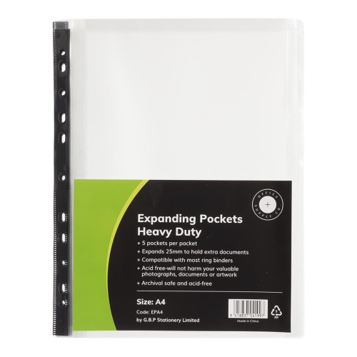 5 OSC Copysafe Pockets Heavy Duty Expanding 180 Micron A4 5 OSC Copysafe Pockets Heavy Duty Expanding 180 Micron A4