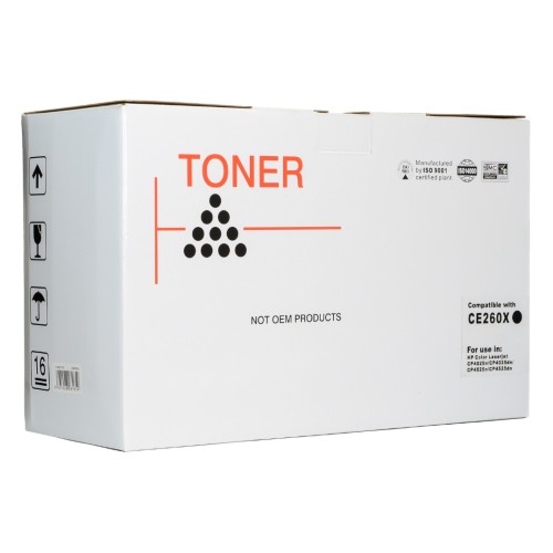 HP 649X Black High Yield Toner Cartridge - CE260X - Compatible